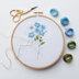 Tamar Blue Plumbago  Printed Embroidery Kit - 6in