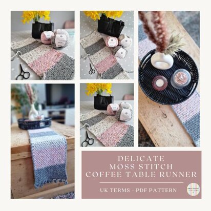 Delicate Moss Stitch Coffee Table Runner UK Terms