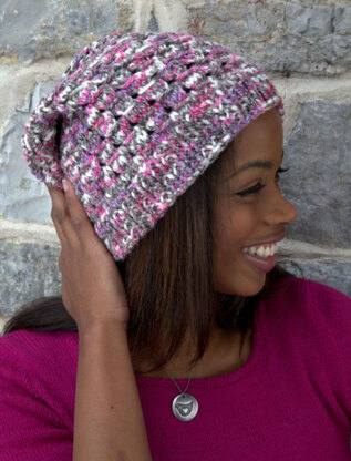 Lace Slouch Hat in Plymouth Yarn Woolcotte - F664 - Downloadable PDF