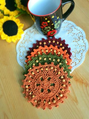 Beaded fall coaster