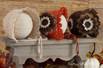 Pumpkin Spice Lace Baby Bonnet