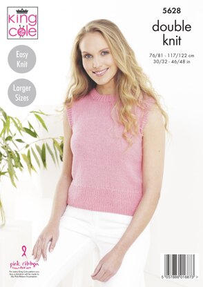 Cardigan & Top Knitted in King Cole Finesse Cotton Silk DK - 5628 - Downloadable PDF