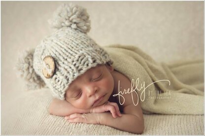 Chunky Newborn Pompom Hat