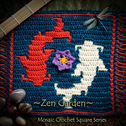 Zen Garden Mosaic Square - Koi Fish