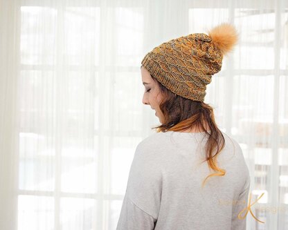 Quilted Lattice Knit Hat