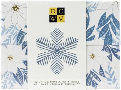 American Crafts DCWV Boxed A2 Cards W/Envelopes (4.375"X5.75") 32/Pkg - Winter Wonderland