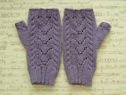 Cable and Lace Mittens