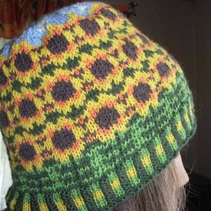 Sunflower beanie - knitting pattern