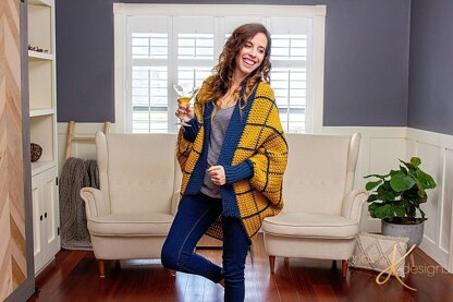 Windowpane Cocoon Crochet Wrap