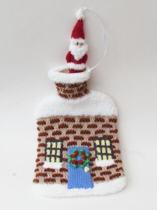 Christmas House Hot Water Bottle Cover