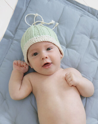 Baby's First Hat in Blue Sky Fibers Worsted Cotton - Downloadable PDF