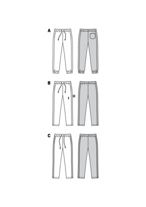 Burda Style Children's Jogging Pants – Elastic Waist – Sweatpants 9300 - Paper Pattern, Size 7-14