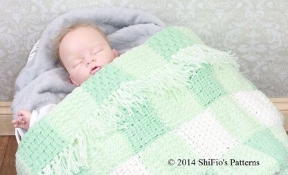 Gingham Afghan Blanket Crochet Pattern #173