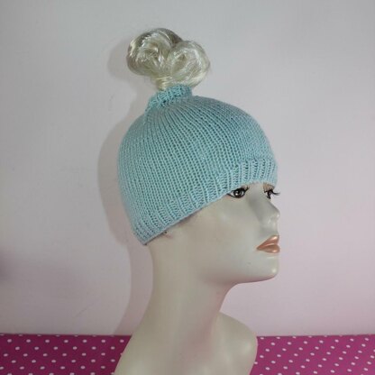 Simple Messy Bun Beanie Hat