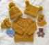 Zack baby knitting pattern cardigan, hat, mitts and booties 0-6 mths 18" chest