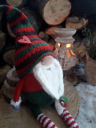 Toy Knitting Patterns Christmas- Knit gnome a cute soft toy a gift for son