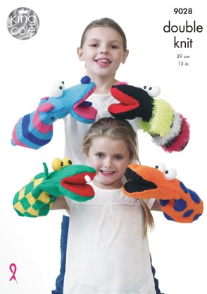 Quirky Hand Puppets in King Cole Pricewise DK - 9028 - Downloadable PDF