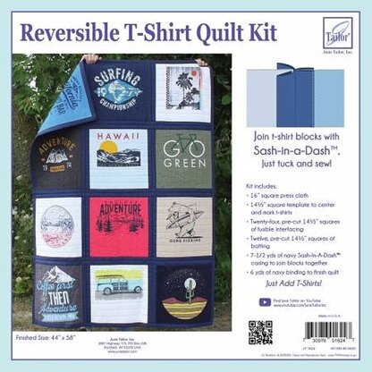 June Tailor Inc Reversible T-Shirt Quilt Kit Sash-In-A-Dash - Navy