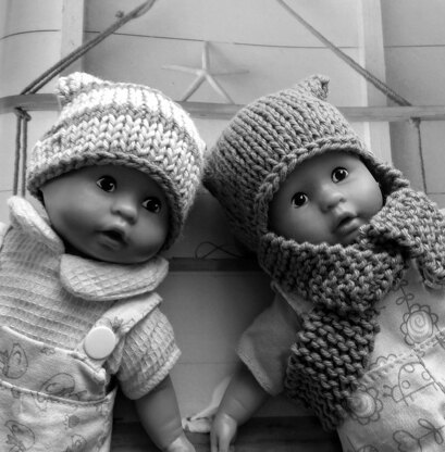 Mini Baby Doll Hat with Scarf