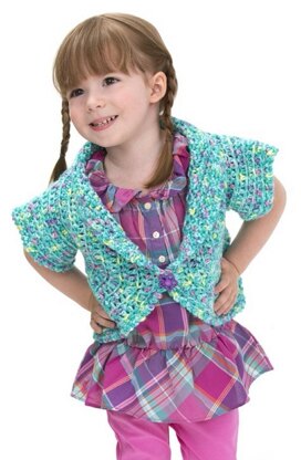 Sassy Girl's Shrug in Red Heart Gumdrop - LW3148