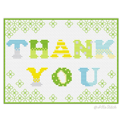 Thank you Cross Stitch PDF Pattern