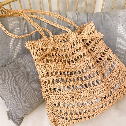 See Through Raffia Tote