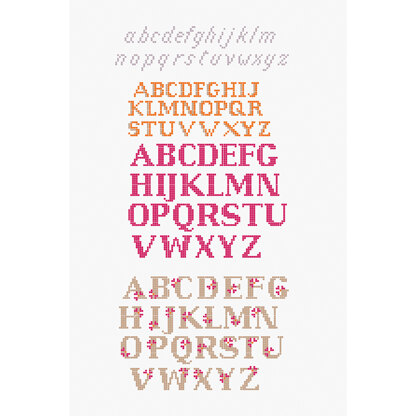 Mixed Font Alphabet  in DMC - PAT0114 -  Downloadable PDF