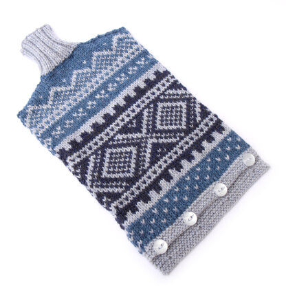 Blue hot water bottle cover