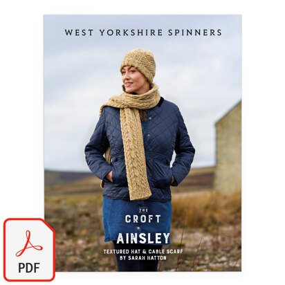 Ainsley Textured Hat & Cable Scarf By Sarah Hatton in West Yorkshire Spinners - WYS1000267 - Downloadable PDF
