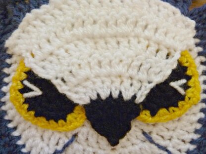 Midnight Eagle Owl Afghan Square