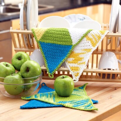 Springtime Triangles Dishcloth in Bernat Handicrafter Cotton Solids