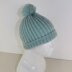 Simple Aran Fishermans Rib Bobble Beanie Hat