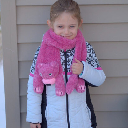 Teddy Bear Scarf in Plymouth Yarn Yarnimals Owl - f707 - Downloadable PDF