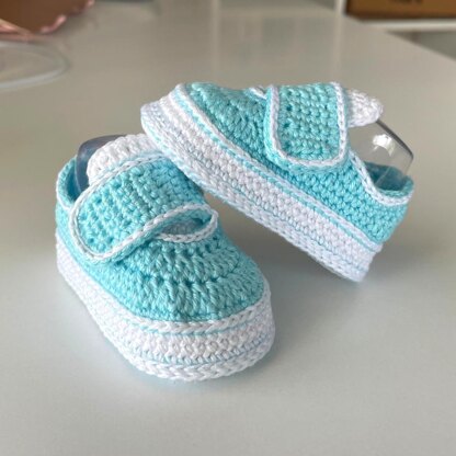 Blue Velcro baby sneakers