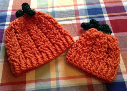 Cabled Pumpkin Head Hats