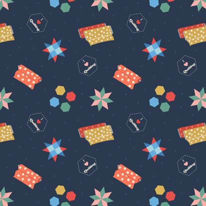 Lewis & Irene Small Things Crafts  - Quilting on dark blue
