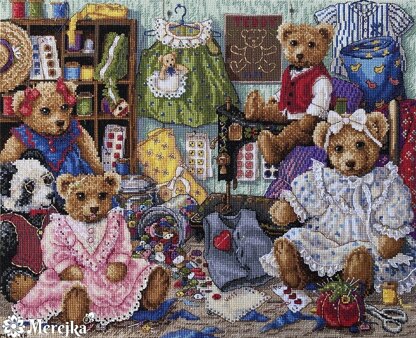 Merejka Teddy Bear Wear Cross Stitch Kit - 36cm x 29cm