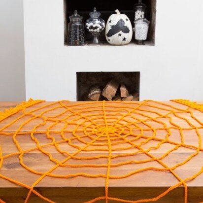 Spider Web Table Topper in Red Heart Super Saver Economy Solids - LW4460