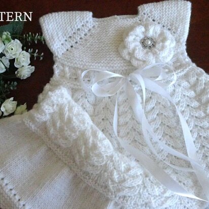 Knitting PATTERN Baby Dress Baptism Baby Girl