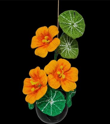 Crochet Nasturtium flowers