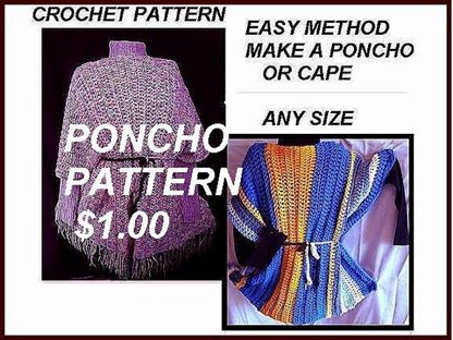 612 Make A Poncho Any Size, Easy Method