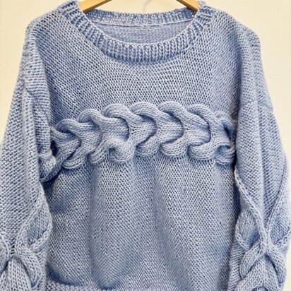 Sideways Cable Crewneck