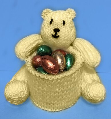 Cute Teddy Tin Pot 13 cms tall