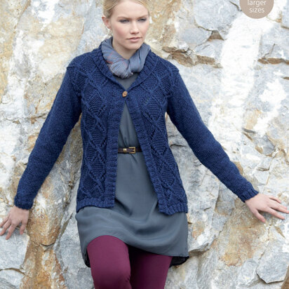 Navy Jacket in Sirdar Wool Rich Aran - 7333 - Downloadable PDF