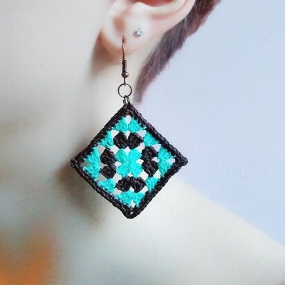 Earrings Boho Granny Square