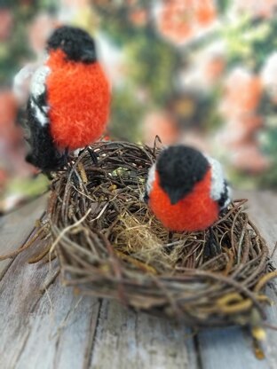 Bullfinch, Tit, Sparrow, Coalmouse bird, Amigurumi bird