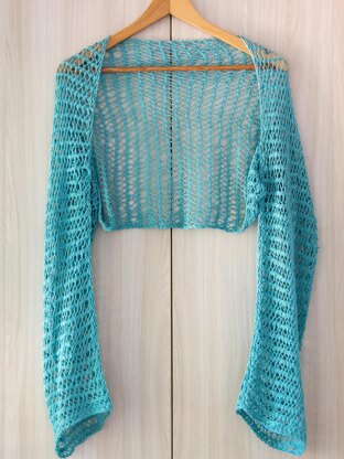 Knitting Pattern Fishnet lace summer shrug