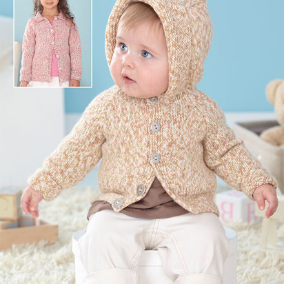 Baby and Child's Cardigans in Sirdar Peekaboo DK - 4456 - Downloadable PDF