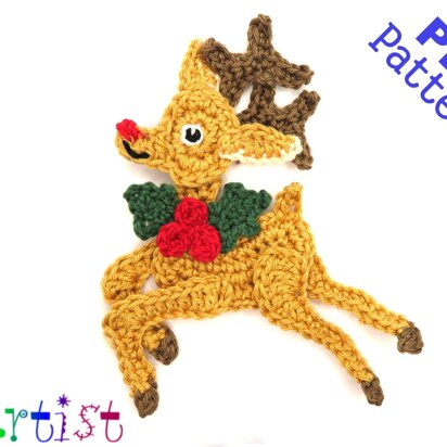 Xmas Reindeer Applique