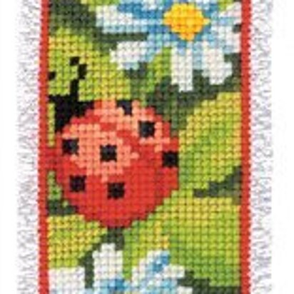 Vervaco Ladybirds and Daisies Bookmark Cross Stitch Kit - 6cm x 20cm